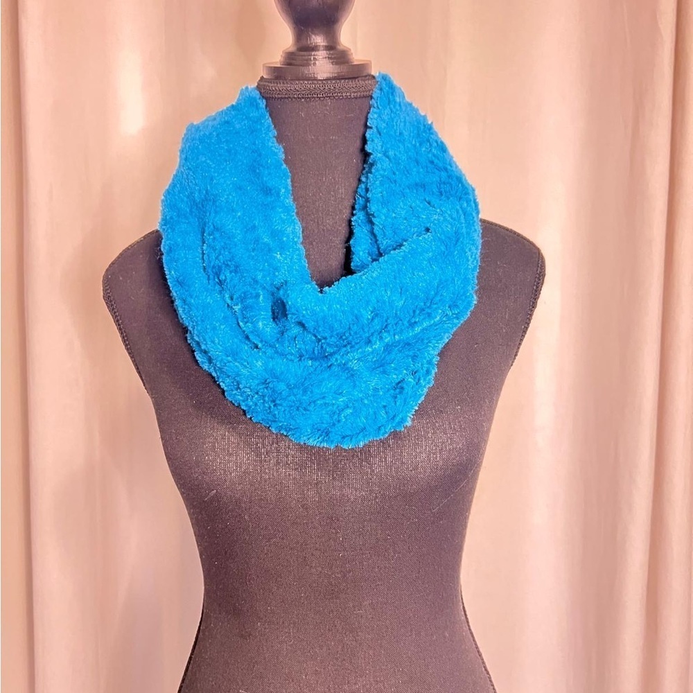 Blue Fuzzy Infinity Scarf